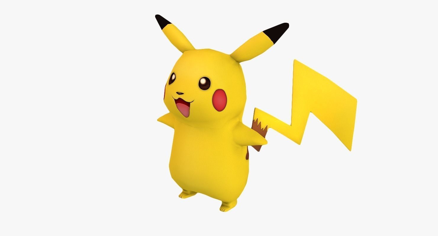 Low poly Pikachu pokemon Low-poly 3D model_5
