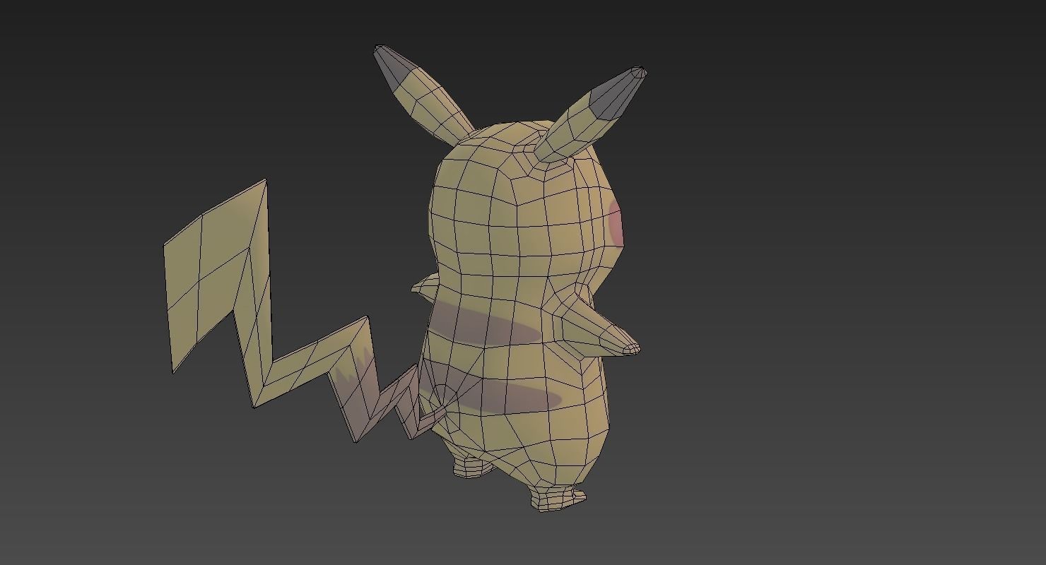 Low poly Pikachu pokemon Low-poly 3D model_14