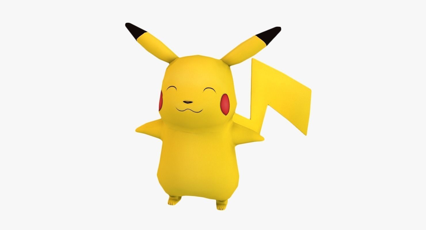 Low poly Pikachu pokemon Low-poly 3D model_4