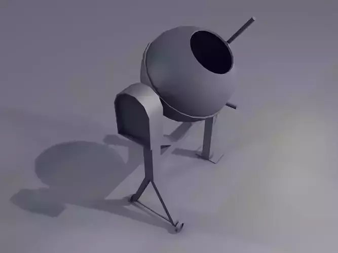 Low poly Cement Mixer ready for texturing and game with material