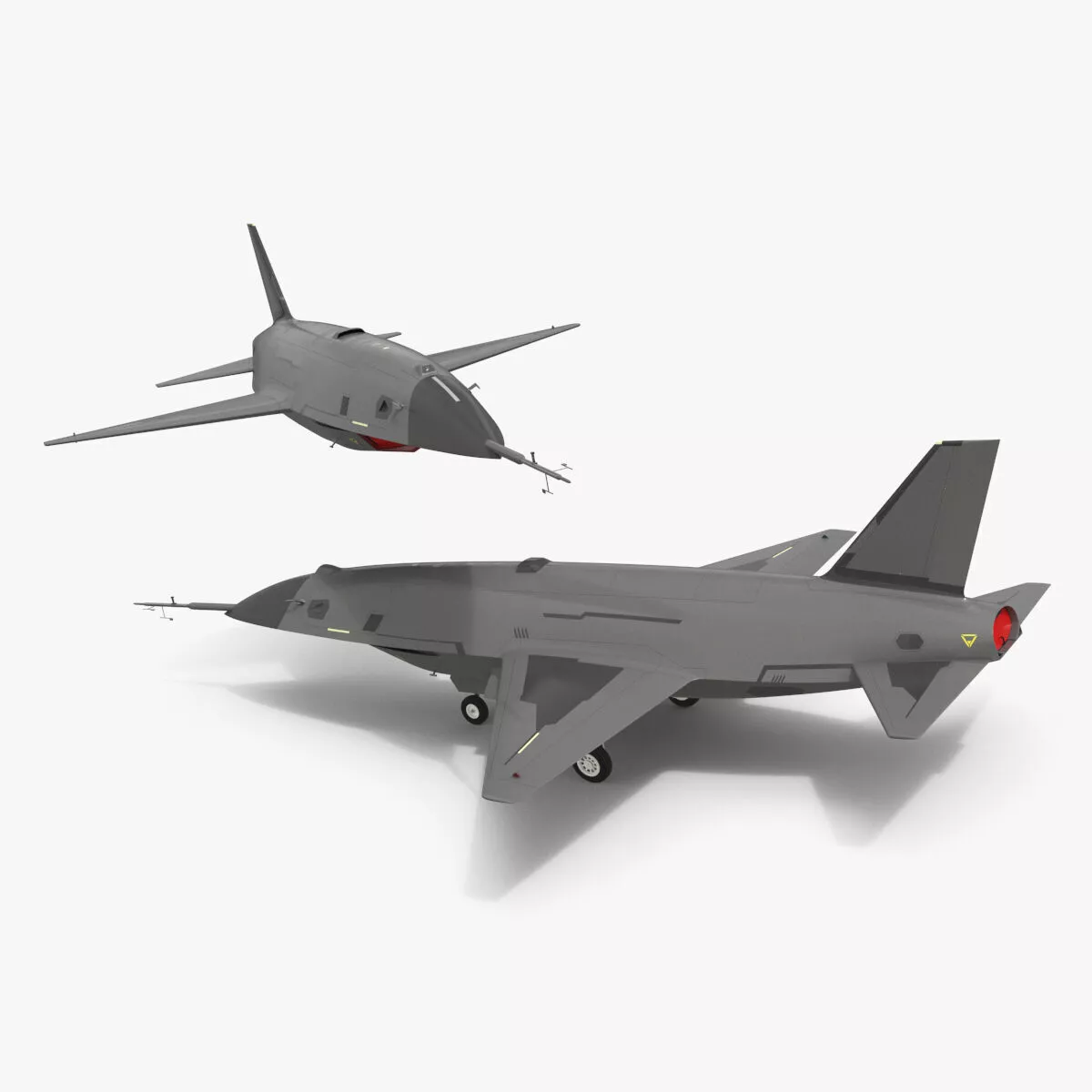 Stealth Fighter Jet with Landing Gear Down Rigged for Cinema 4D 3D model