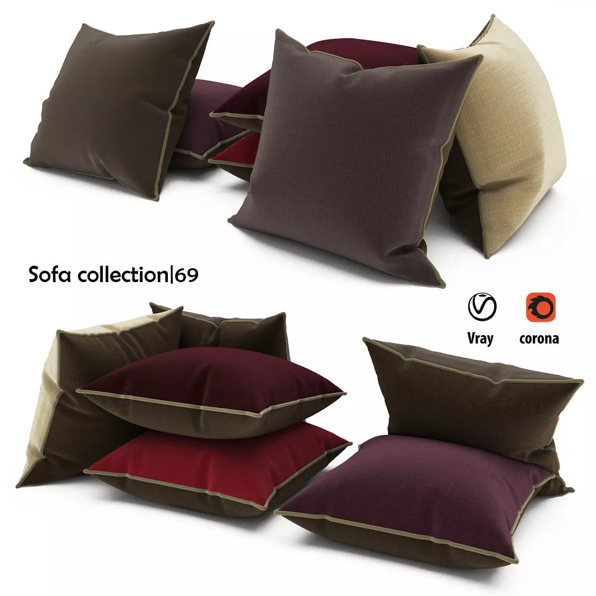 Pillows collection 69 3D model_0