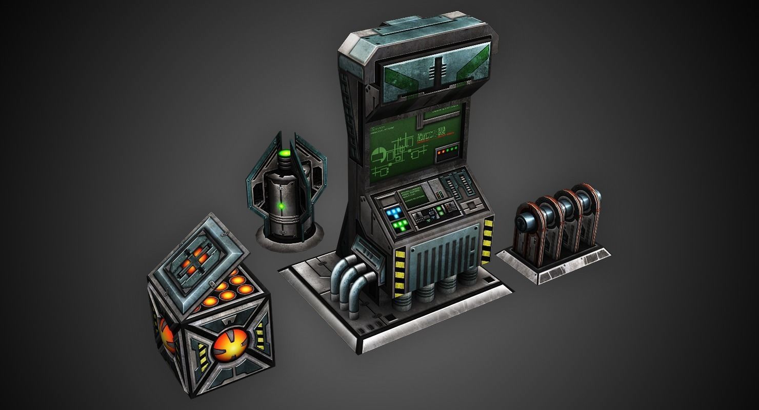 Low Poly Sci-Fi Assets Low-poly 3D model_0
