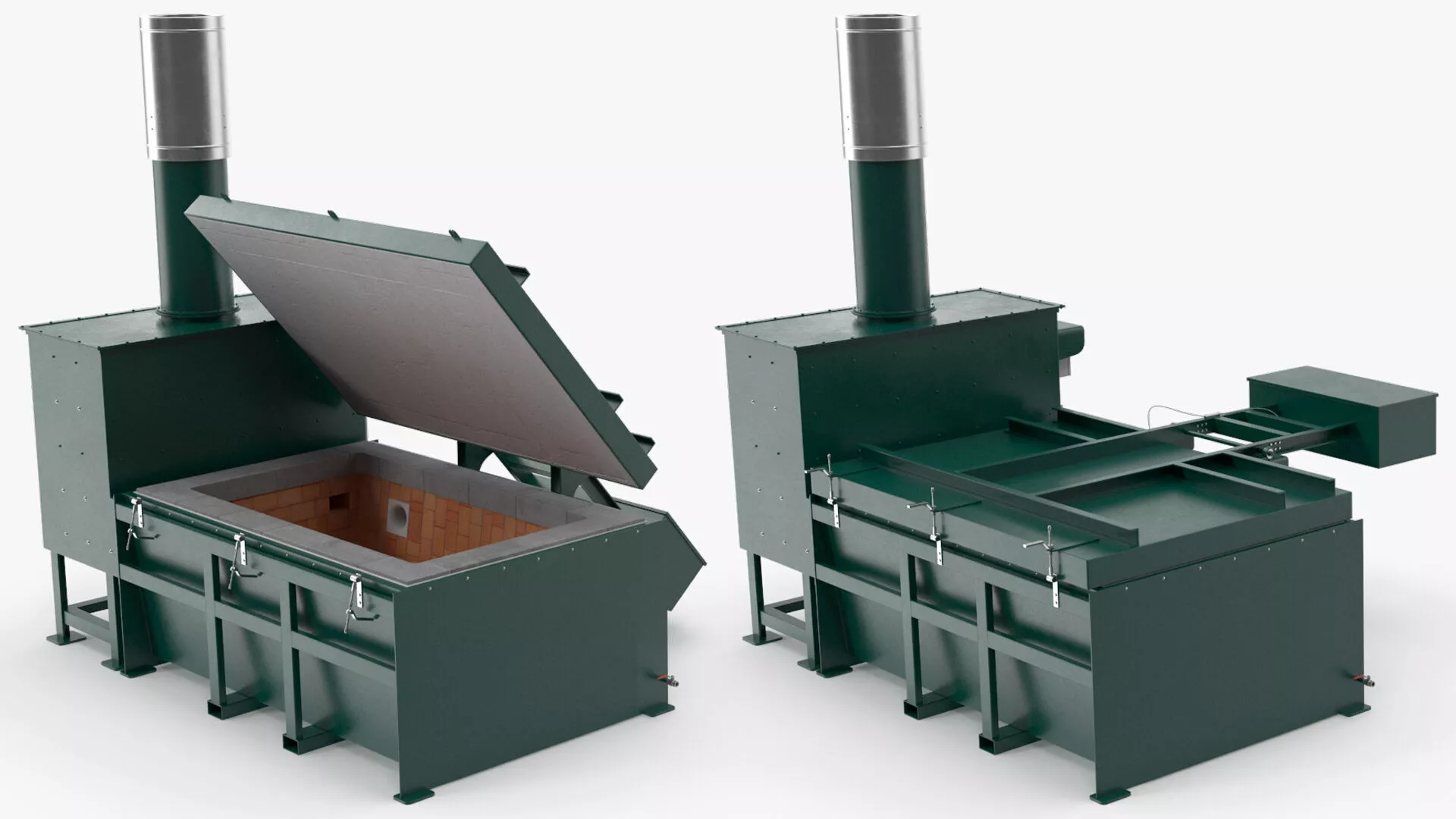 Pet Cremation Chamber Rigged for Maya 3D model