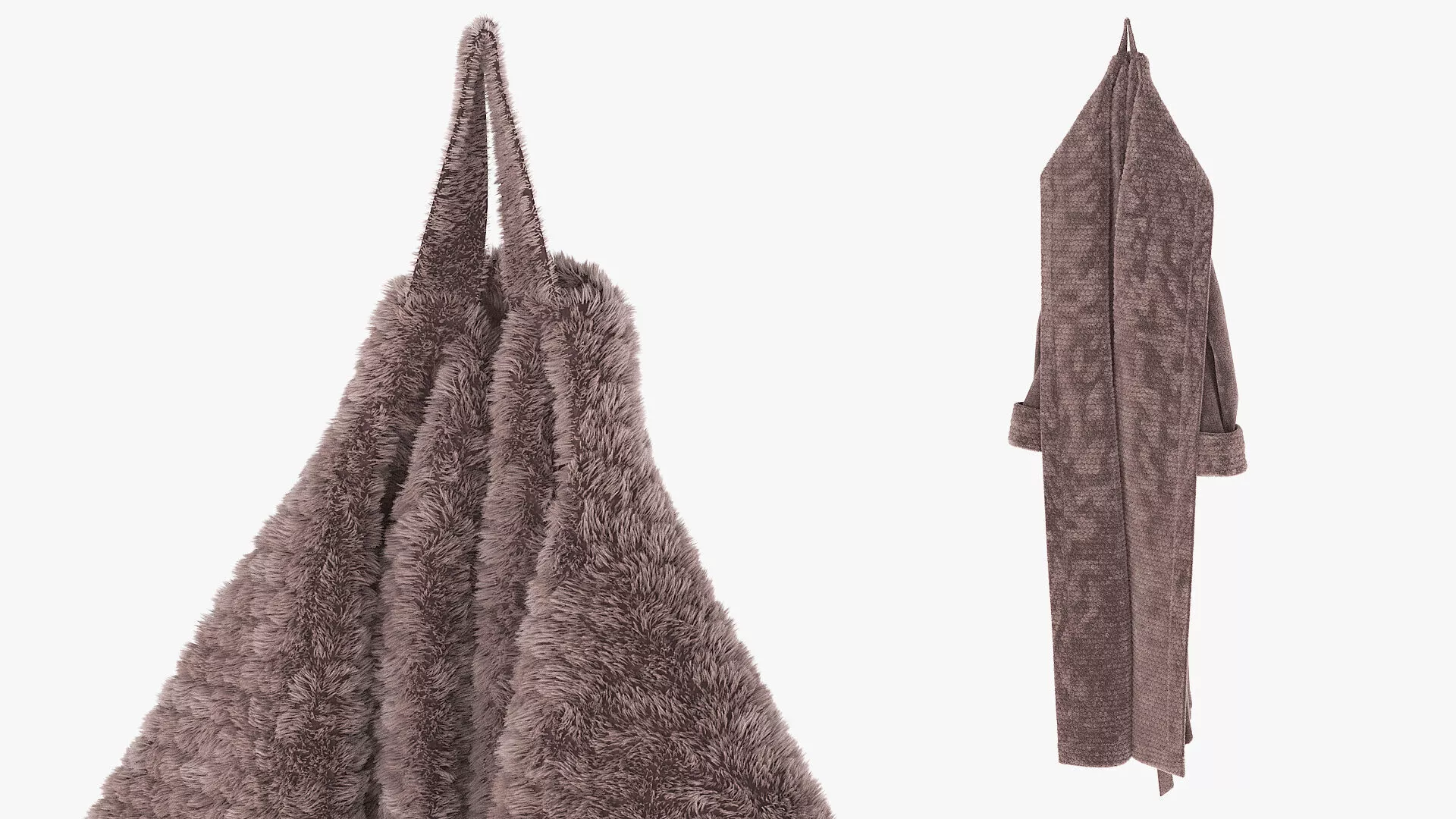 Hooked Bathrobe Brown Fur 3D model