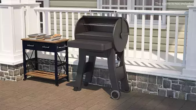 BBQ Smoker Grill without Food 3D model 3