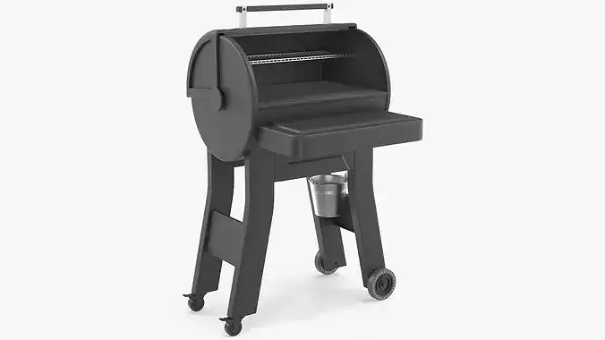 BBQ Smoker Grill without Food 3D model 2