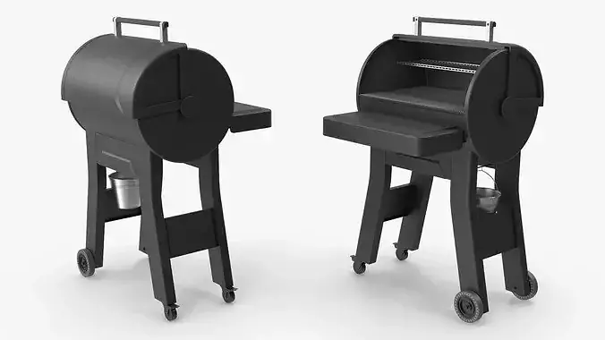 BBQ Smoker Grill without Food 3D model