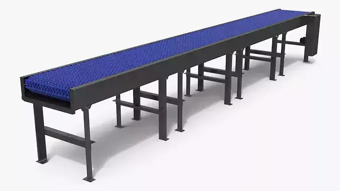 Food Conveyor with Perforated Plastic Belt 3D model