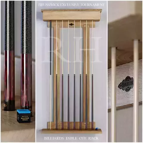 RH Brunswick exclusive tournament billiards cue rack 3D model