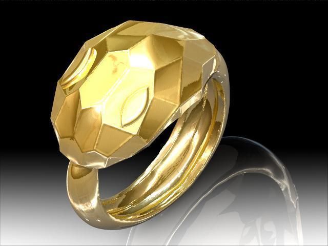 Faceted Snake Ring 3D print model