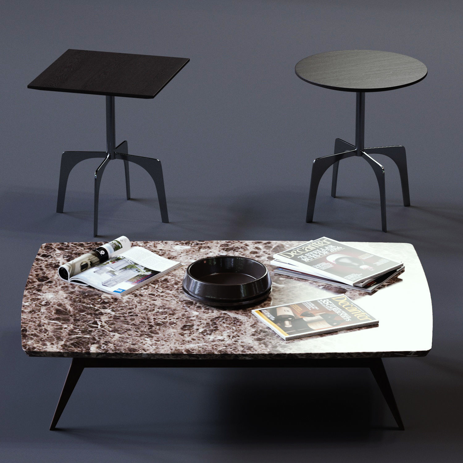 Ditre Italia Coffee Tables Set 02 Low-poly 3D model_1