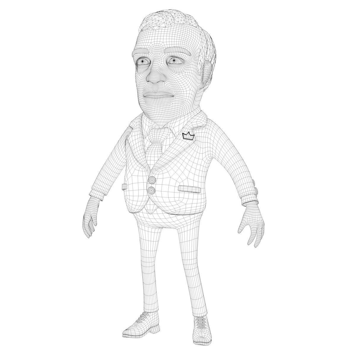 Boss Cartoon Character 3D model_4