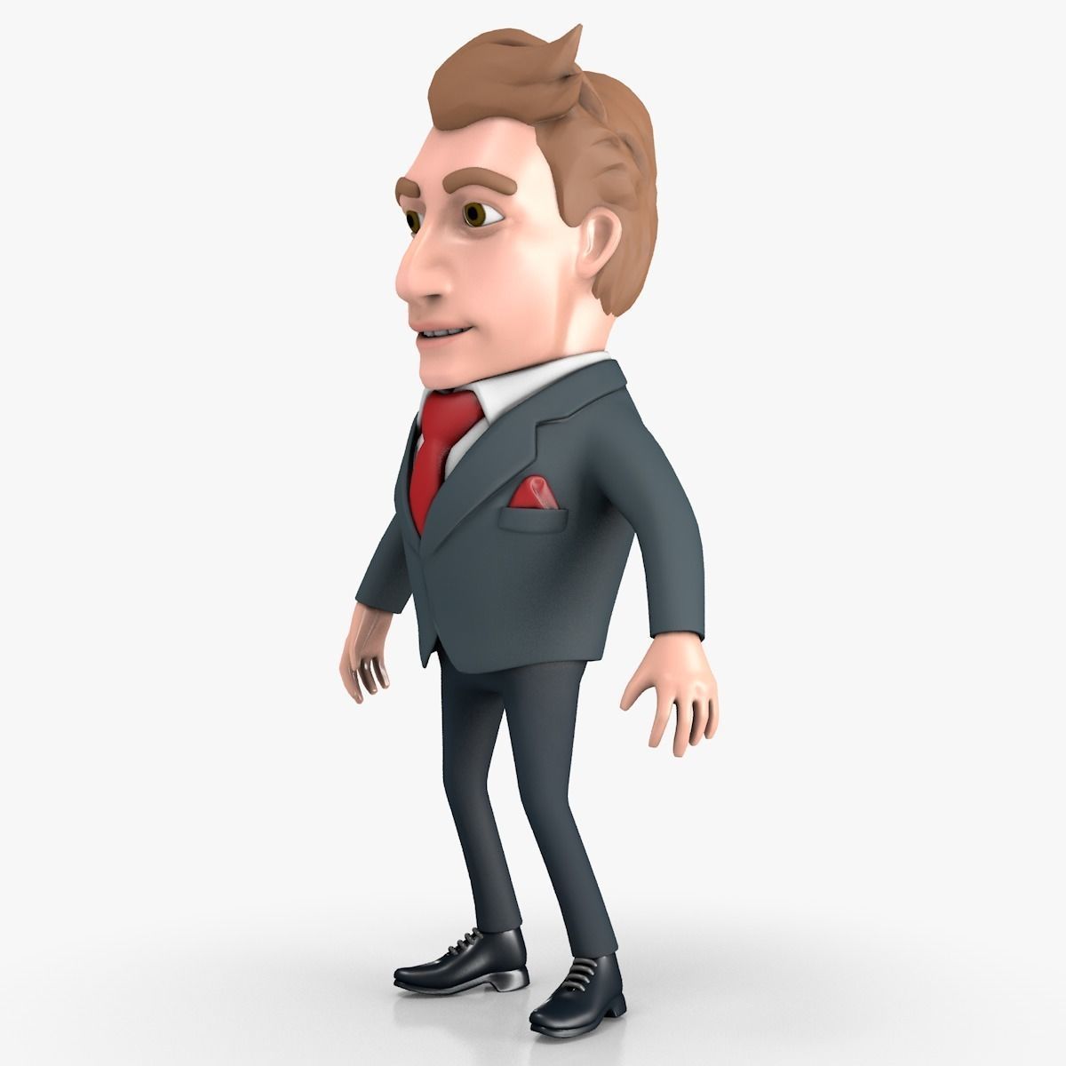 Businessman Cartoon Character 3D model_2