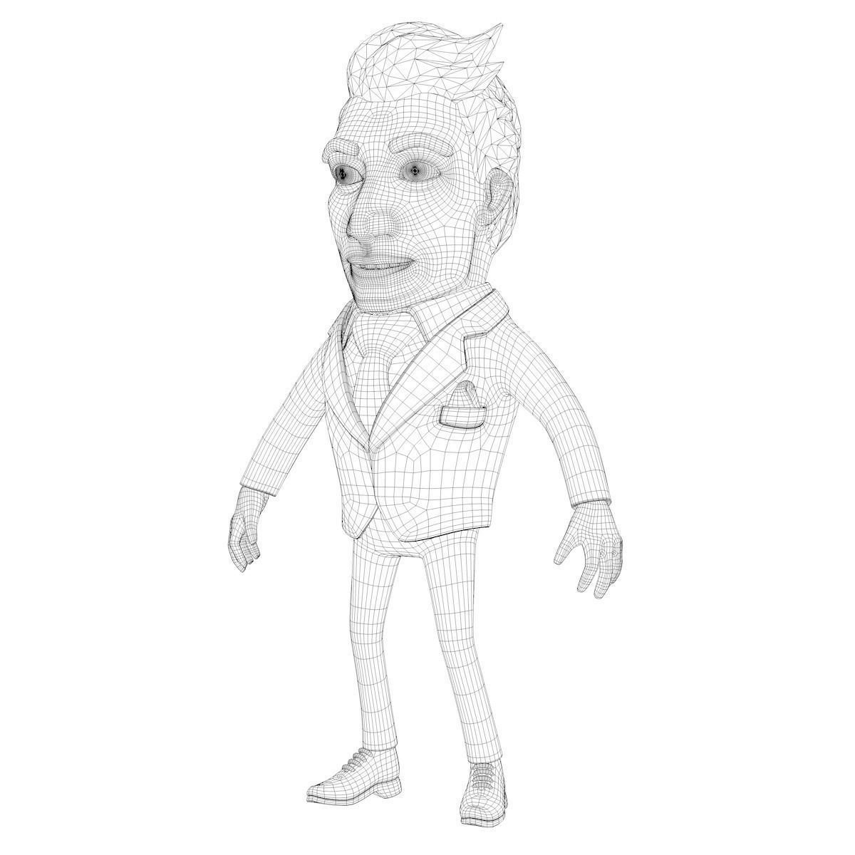 Businessman Cartoon Character 3D model_3