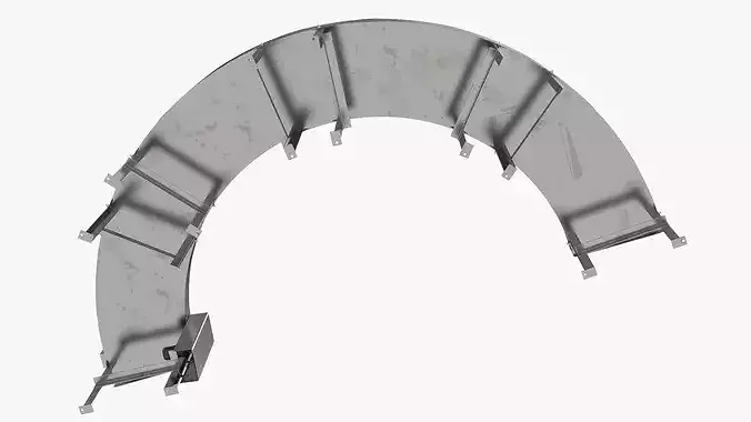 Stainless Frame Turn Conveyor with Plastic Belt 3D model 5