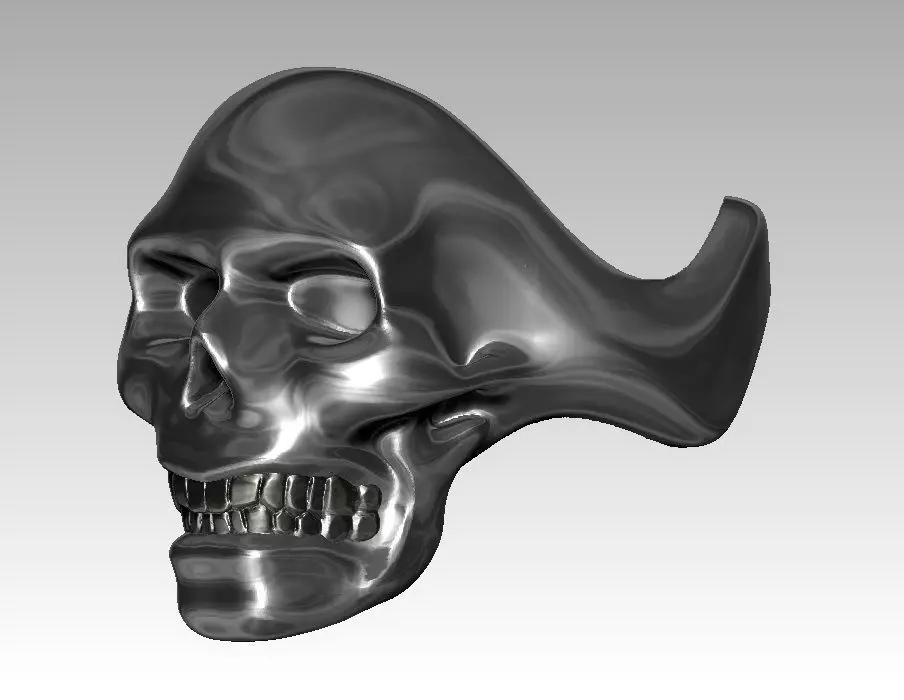 Plain Skull ring 3D print model_0