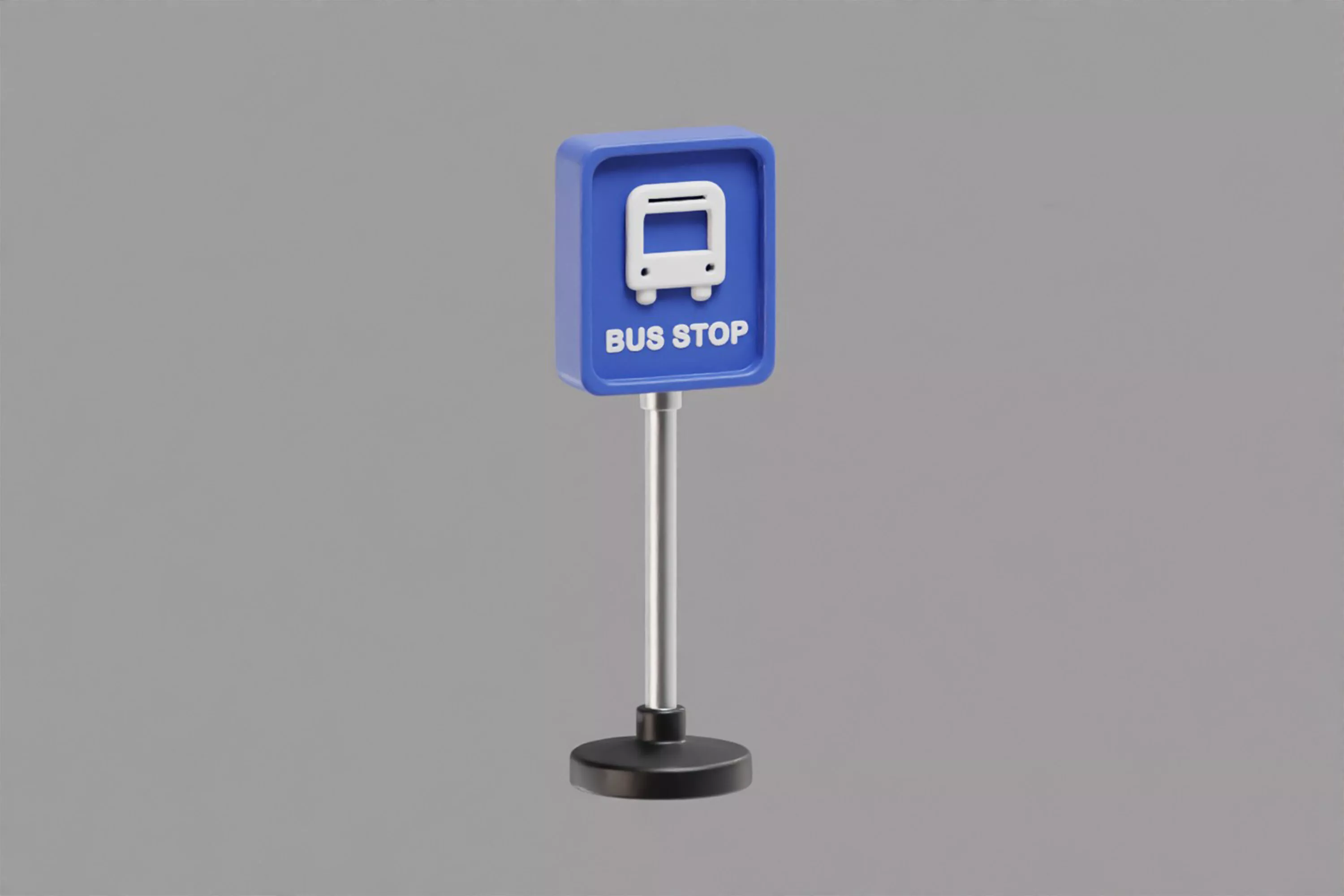 Bus stop sign Stand Low-poly 3D model