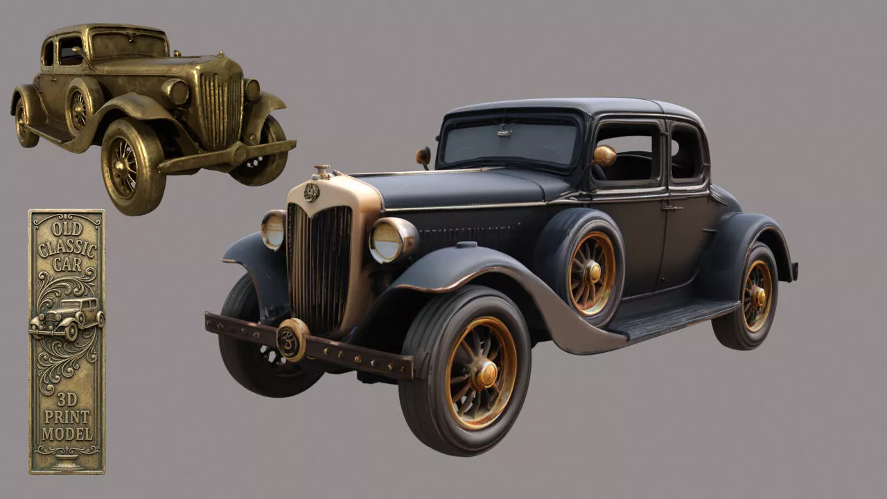old classic car 3D print model 3D print model