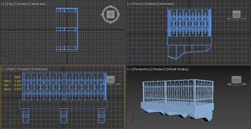 Middle eastern Balcony Low-poly 3D model