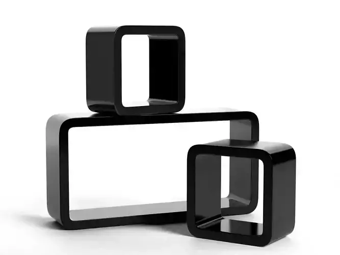 Black Square and Rectangular Shelves