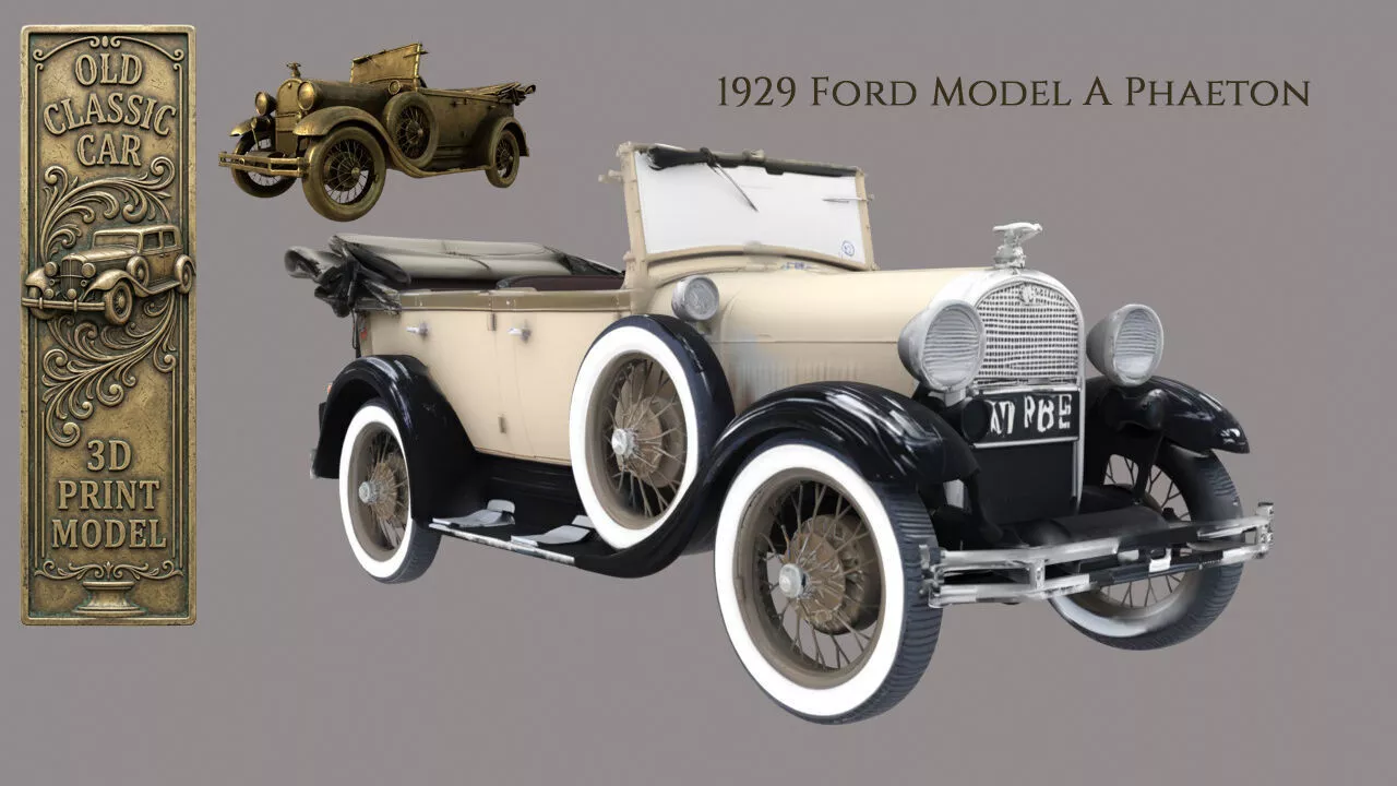 old classic car 3D print model 3D print model