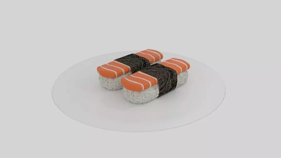  Salmon Sushi  Low-poly 3D model_0