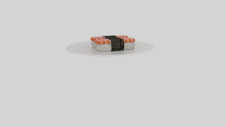  Salmon Sushi  Low-poly 3D model_2