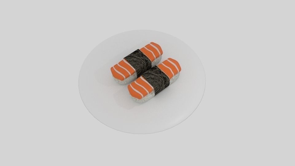  Salmon Sushi  Low-poly 3D model_1