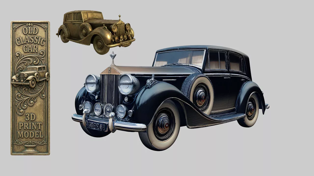 old classic car 3D print model 3D print model