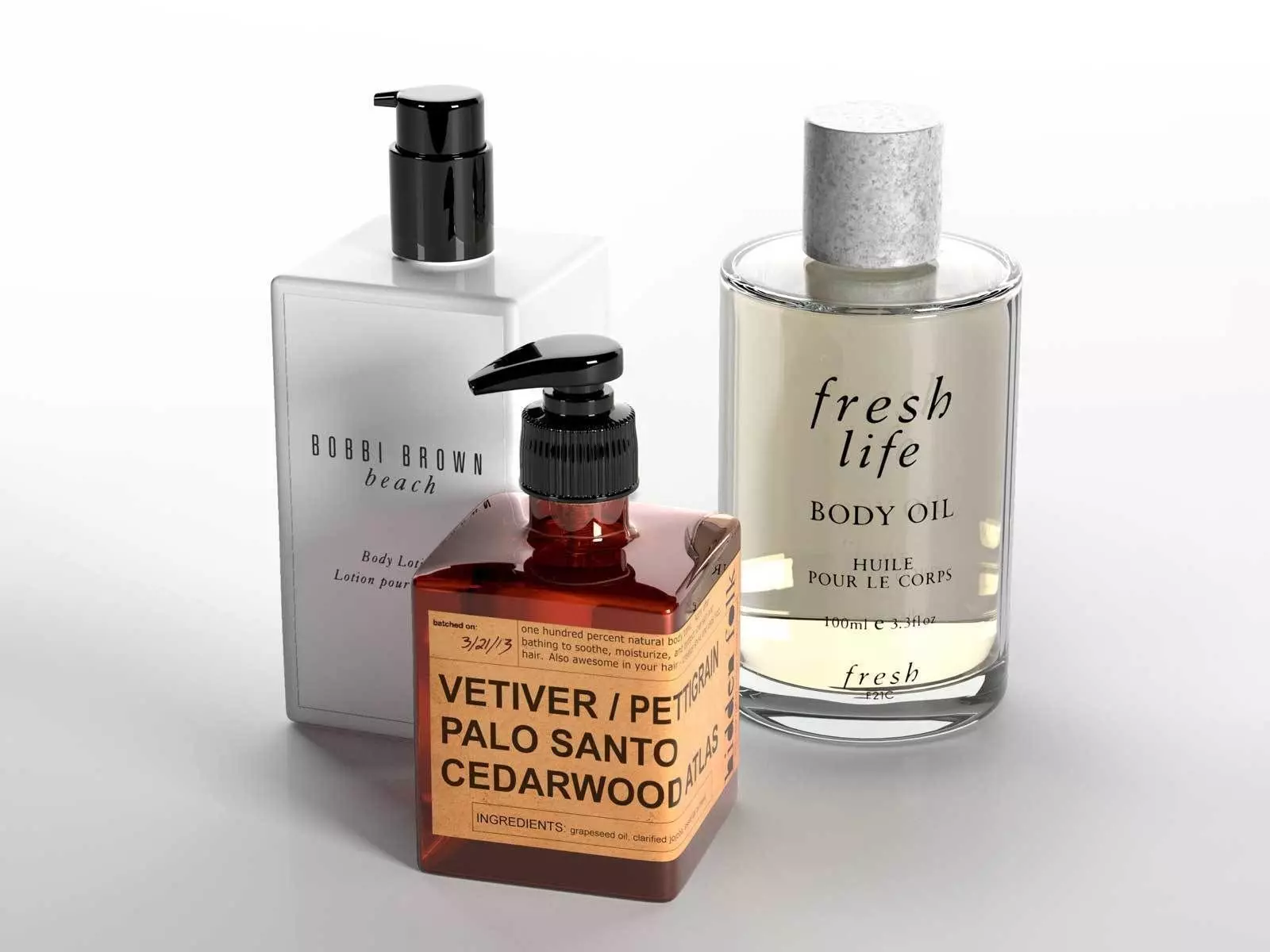 Body Oil and Lotion 3D model