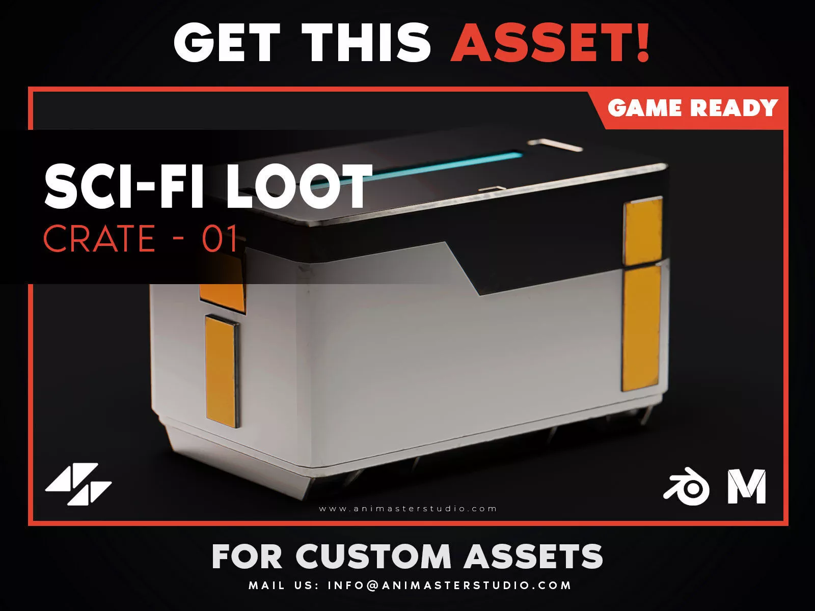 Sci-Fi Storage Loot Crate 01 - PBR Game Ready Low-poly 3D model