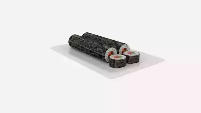 Sushi Long Roll Sliced Low-poly 3D model