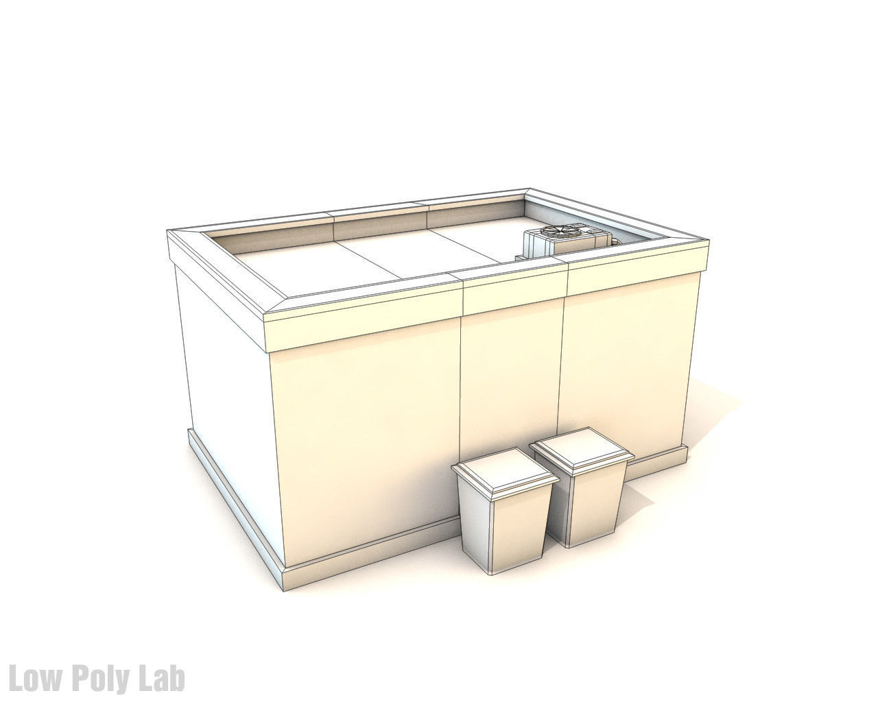 Cartoon City Buildings Shops Low-poly 3D model_6