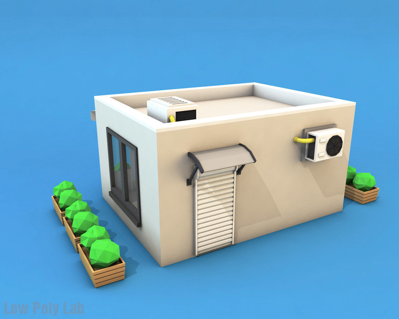 Cartoon City Buildings Shops Low-poly 3D model_12