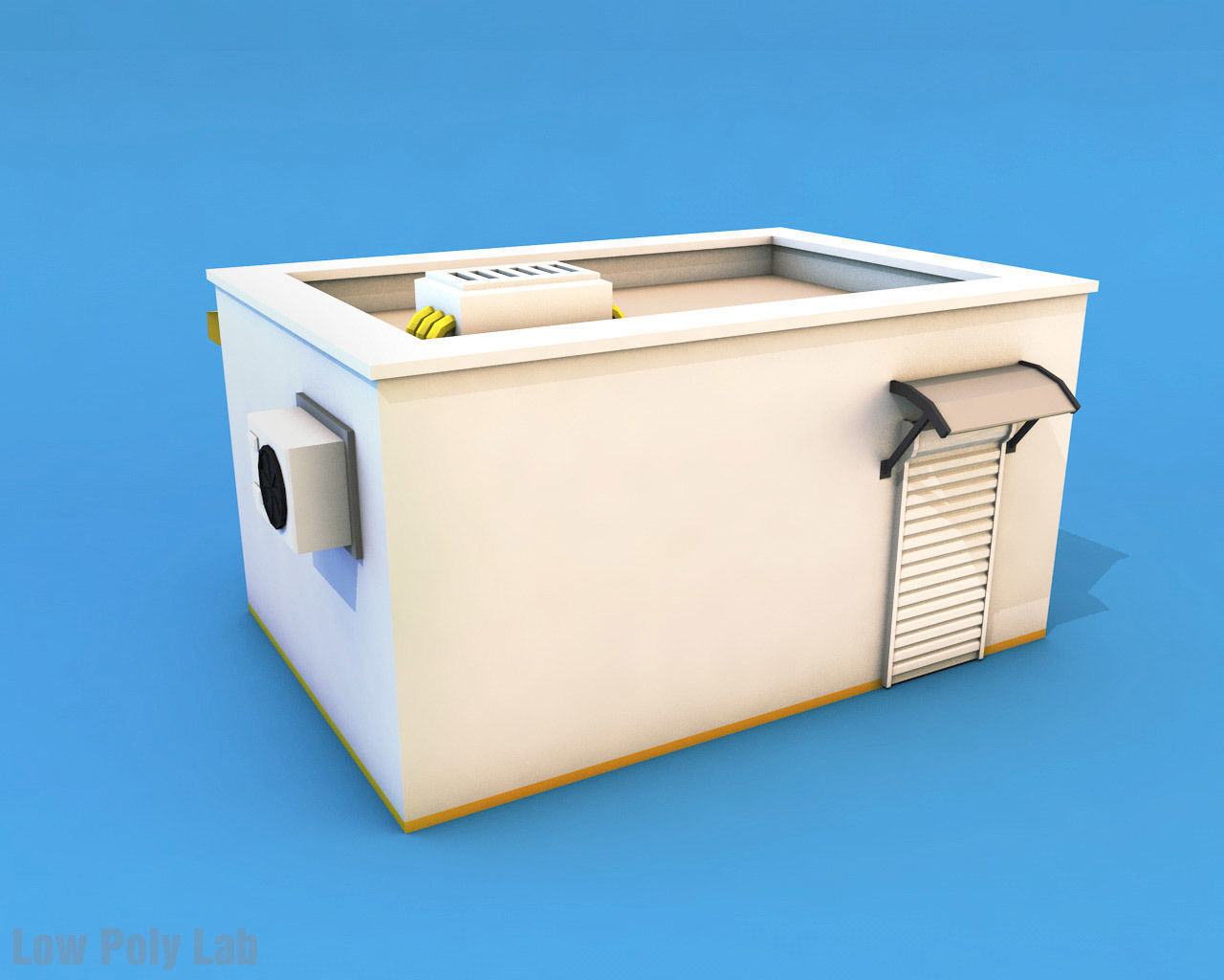 Cartoon City Buildings Shops Low-poly 3D model_8