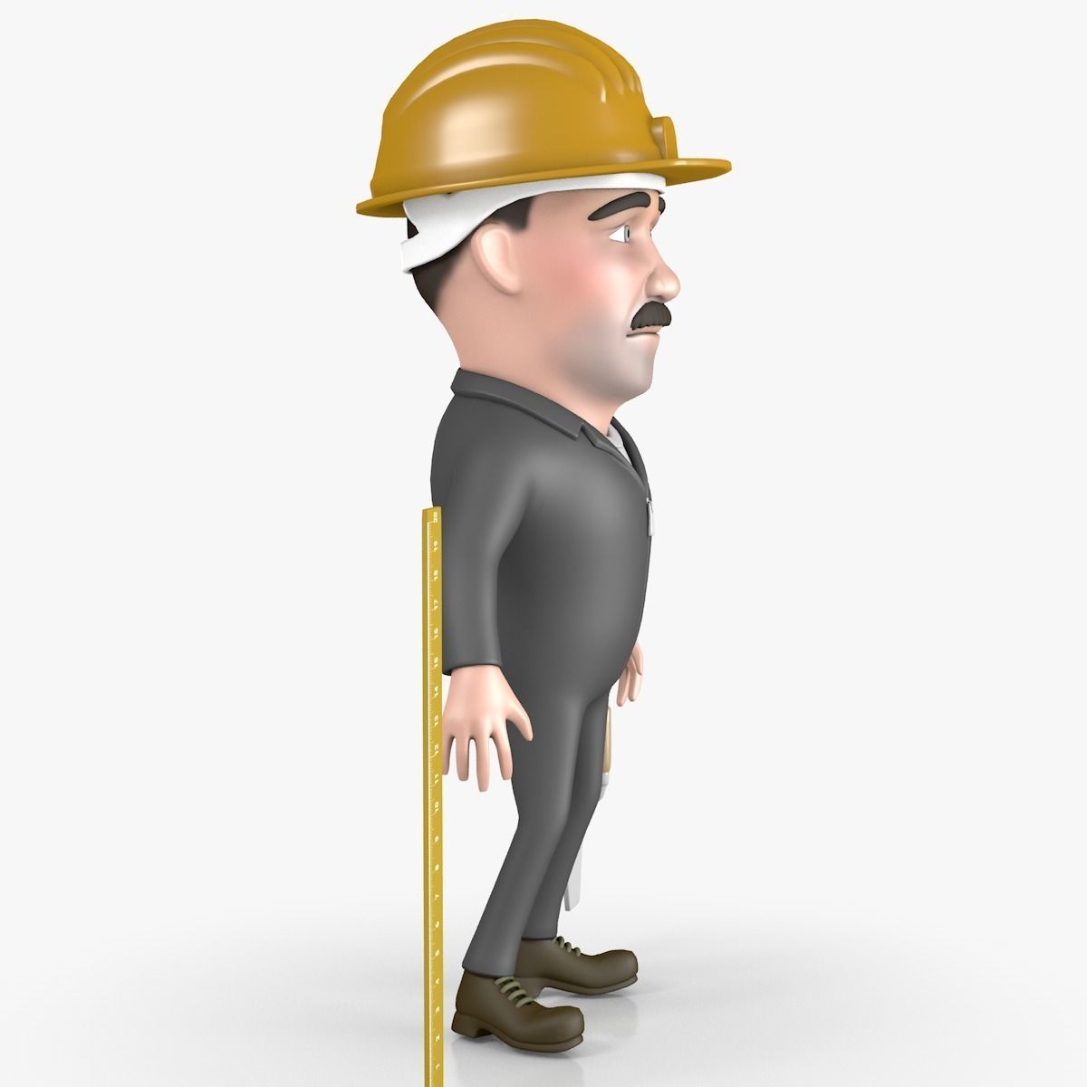 Builder Cartoon Character 3D model