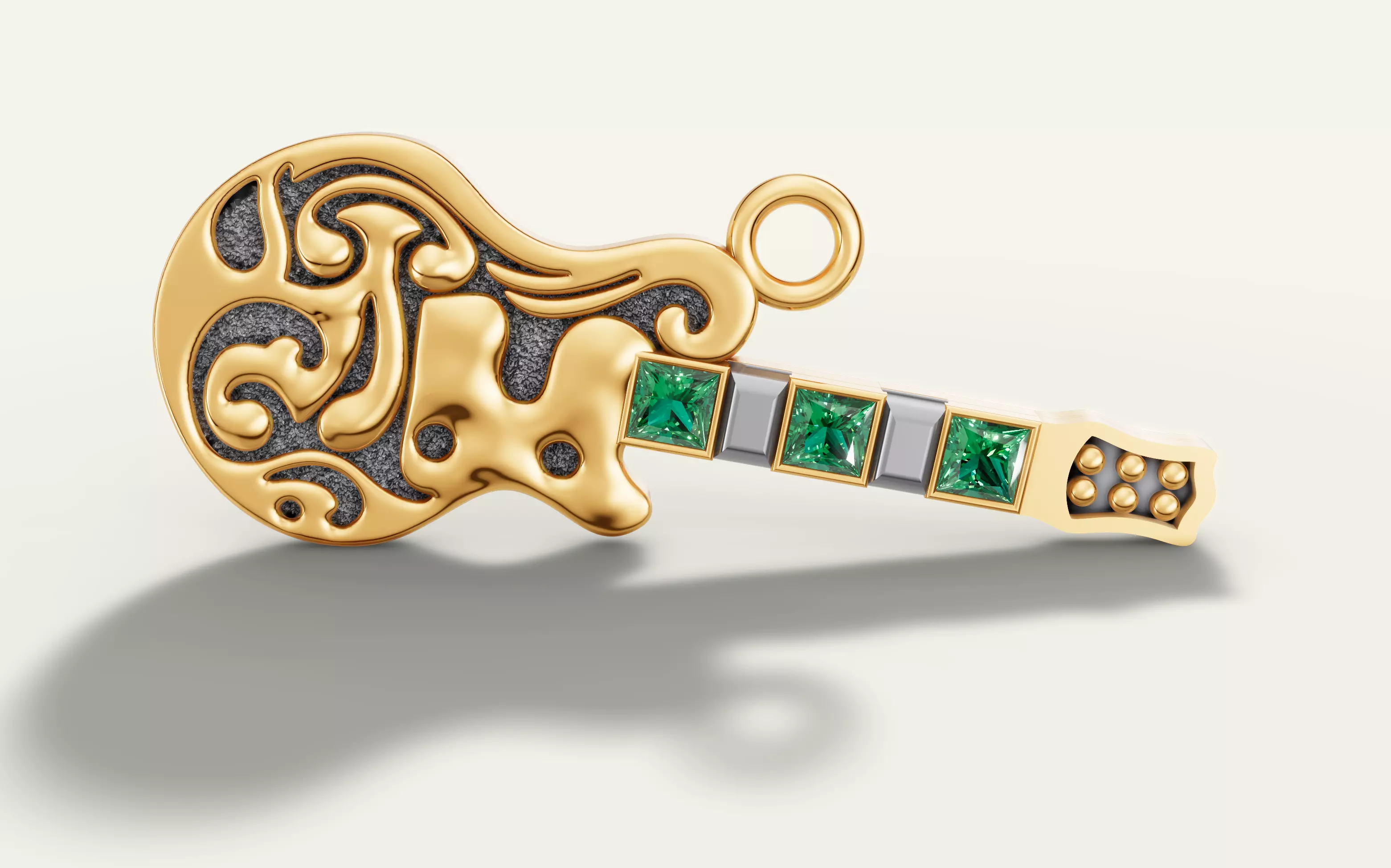 Luxury Rock N Roll Guitar Charm 3D print model