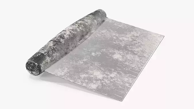 Stainless Steel Dough Scraper With Ruler Covered In Flour 3D model
