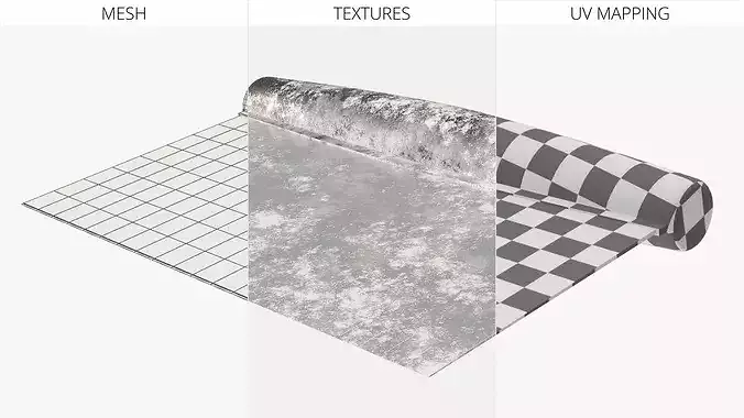 Stainless Steel Dough Scraper With Ruler Covered In Flour 3D model 7