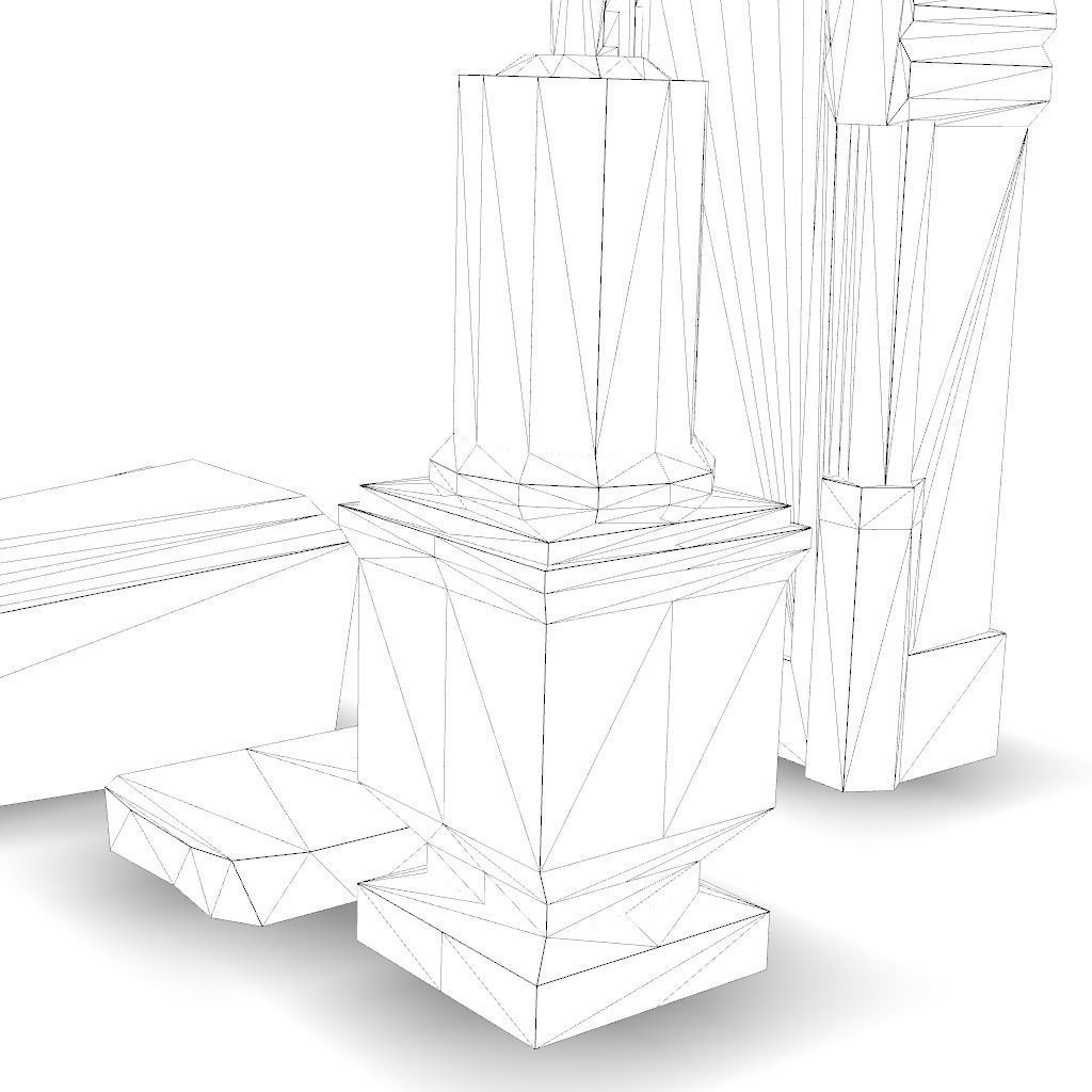 Tombstones - 2 Low-poly 3D model_4