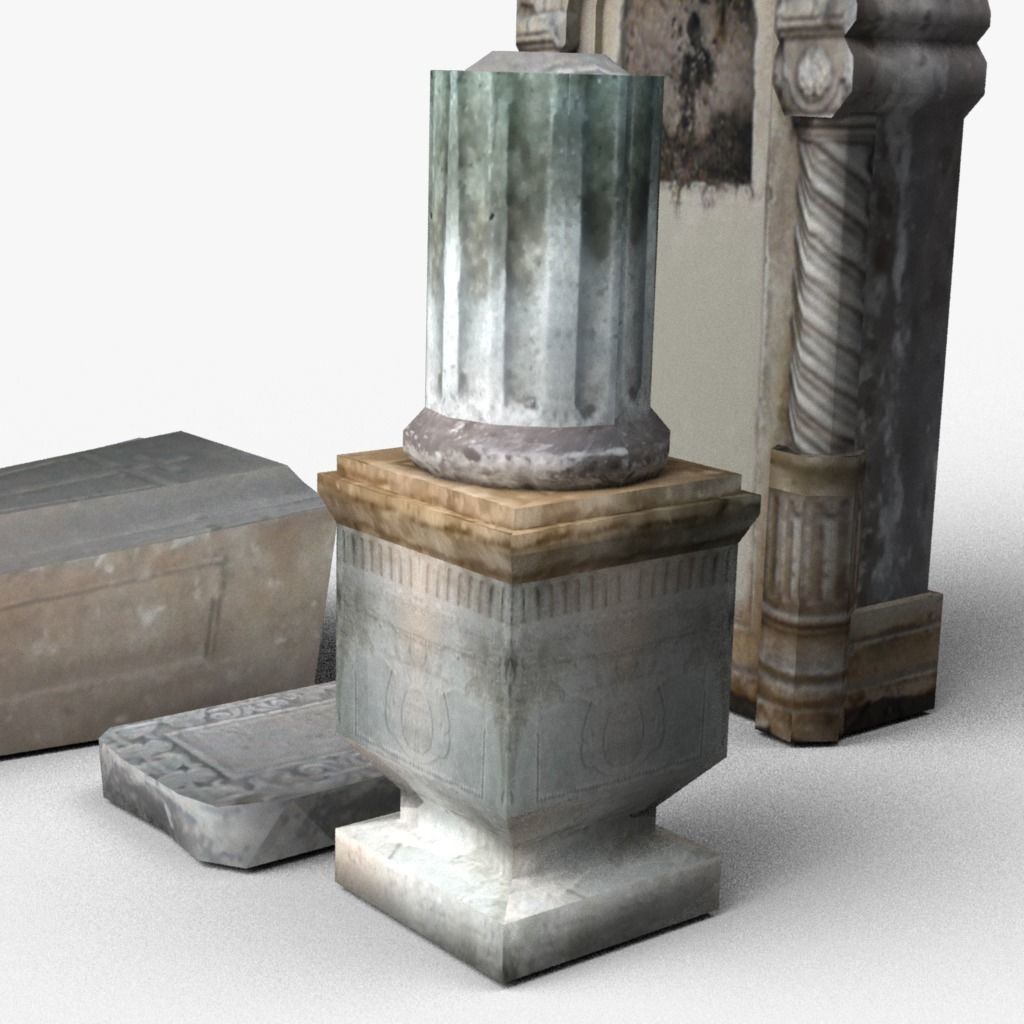 Tombstones - 2 Low-poly 3D model_2