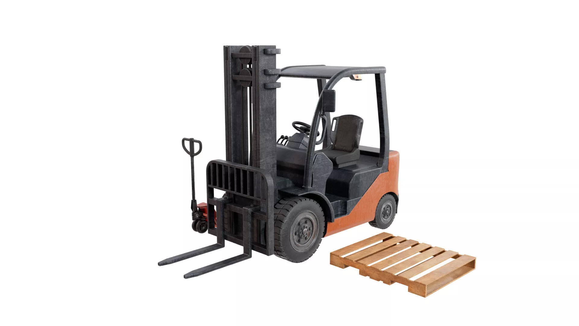 Fork Lift Low-poly 3D model