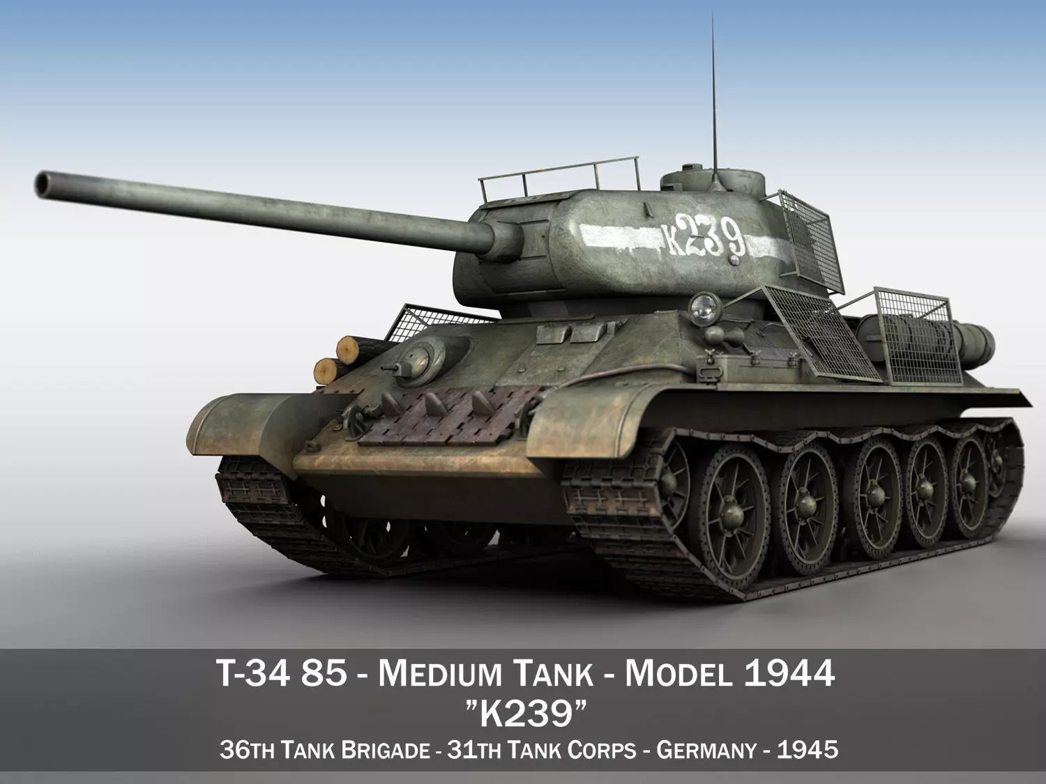 T-34 85 - Soviet medium tank - 239 3D model_0