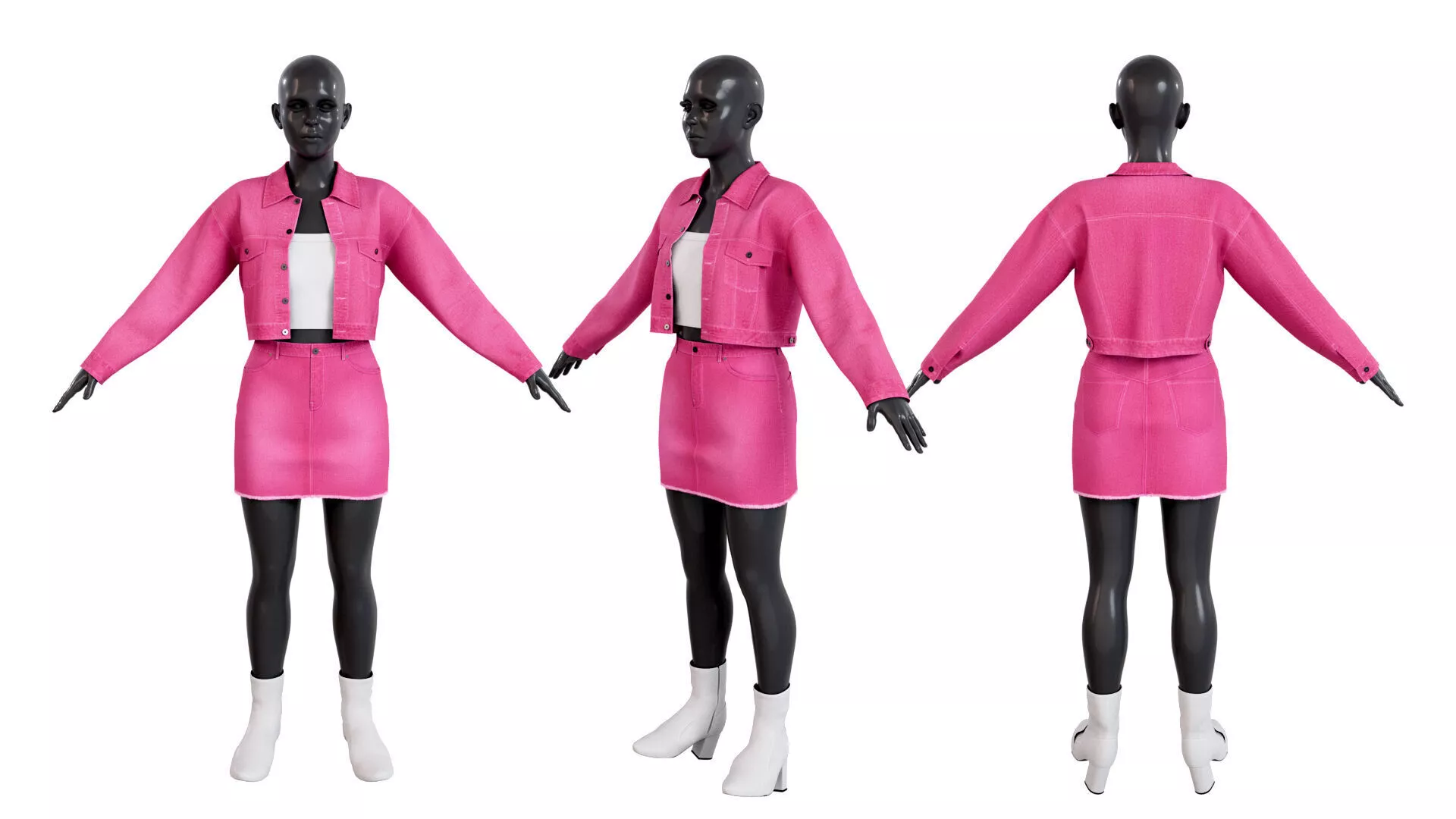Cowboy clothing set Low-poly 3D model