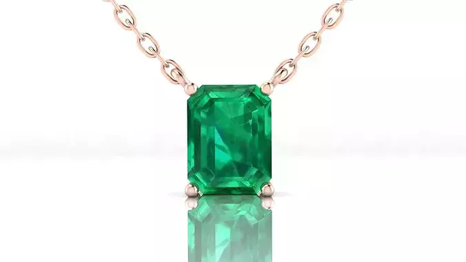emerald cut minimal jewelry pendant