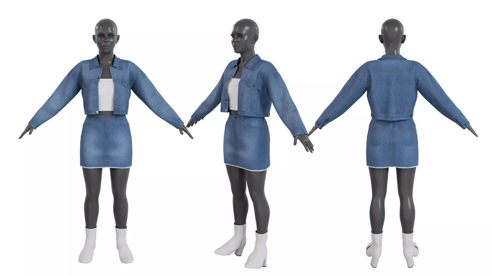 Cowboy clothing set Low-poly 3D model