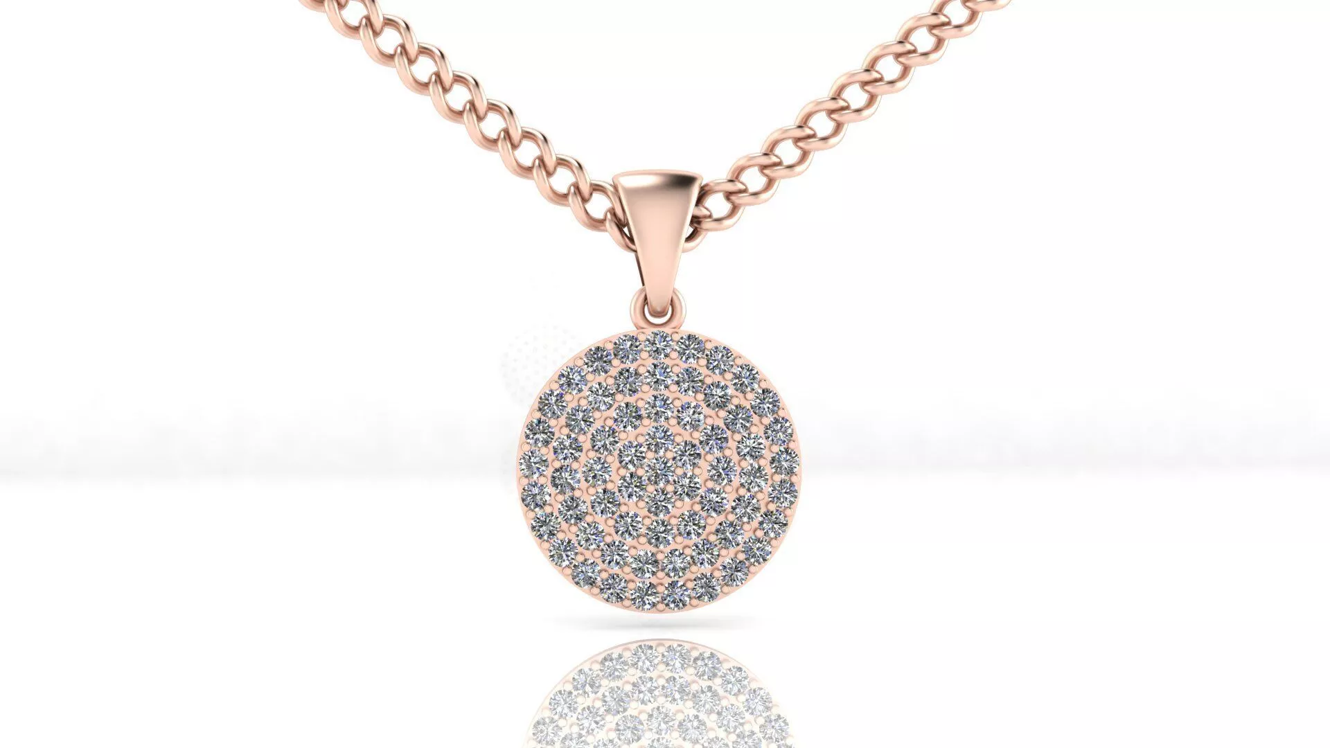 round pave setting jewelry pendant 3D print model