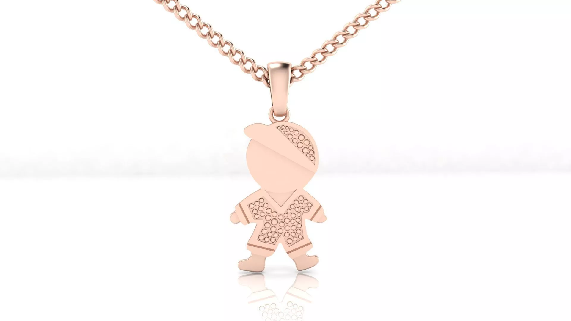 boy gold pendant 3D print model
