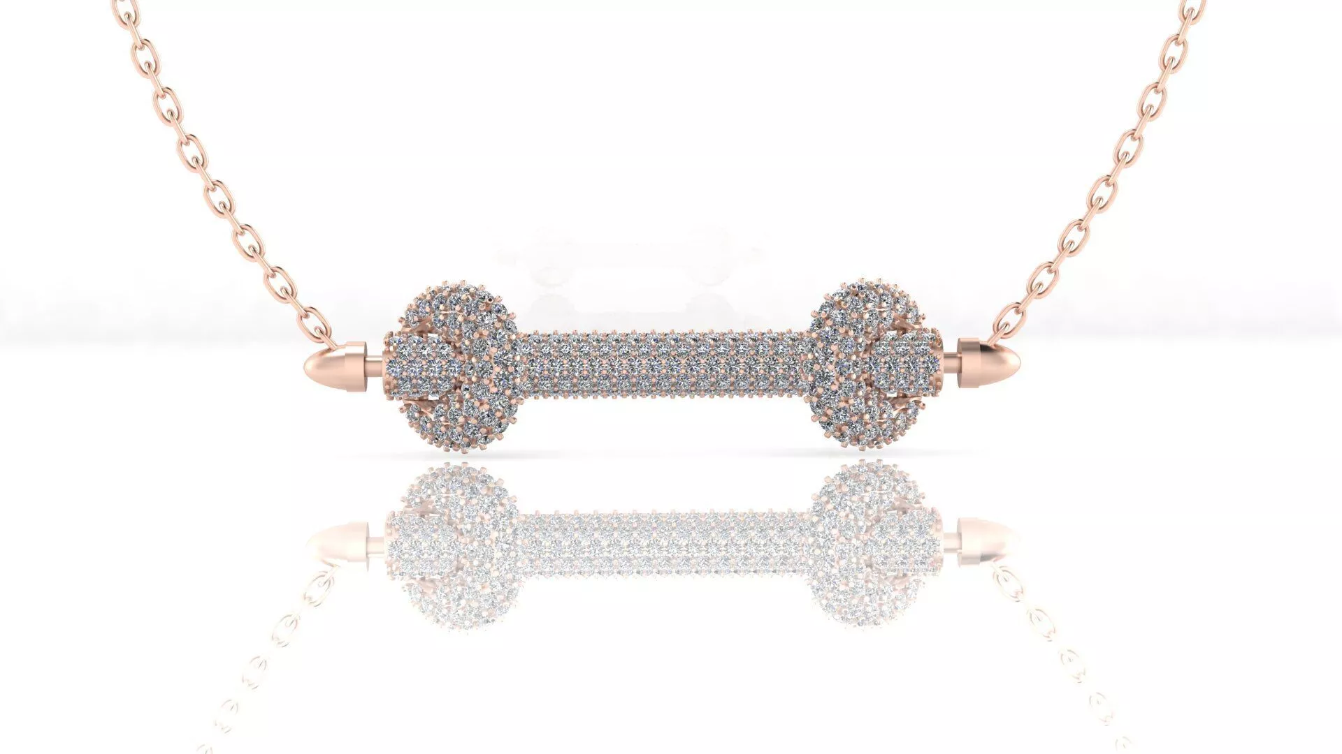 full pave setting high jewelry pendant 3D print model